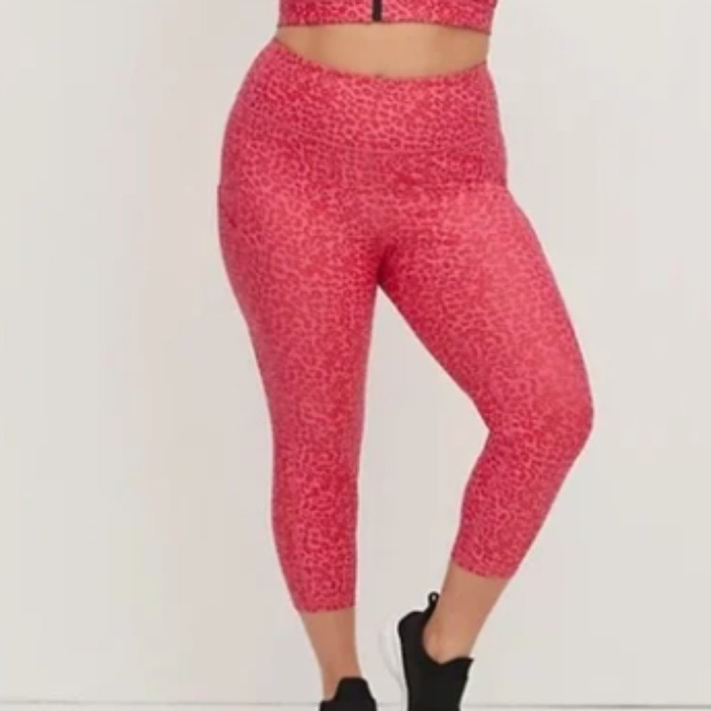 Pink Leopard Crop Active Legging